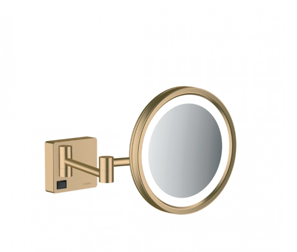 Косметическое зеркало Hansgrohe AddStoris с LED-подсветкой шлифованная бронза 41790140