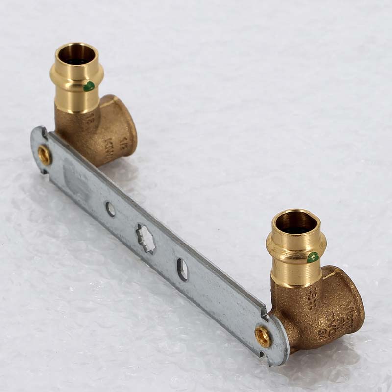 Водорозетка пресс двойная на планке Viega Sanpress 15х1/2 ВР межосевое расстояние 150 мм 308681