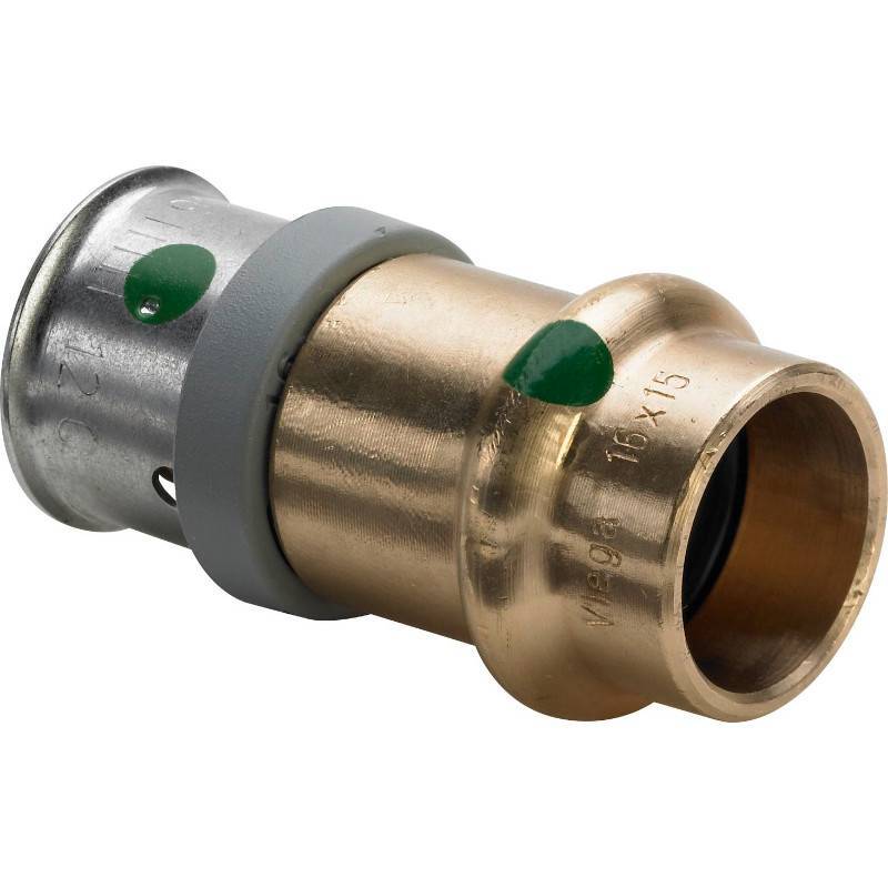 Муфта пресс переходная Viega Sanpress 15х16-2.0 мм бронза 608200