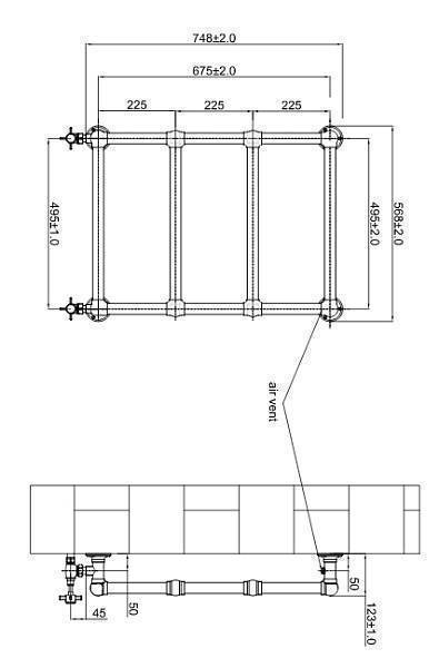 Полотенцесушитель водяной Boheme Chromo 56.8х12.3х74.8 см хром 717