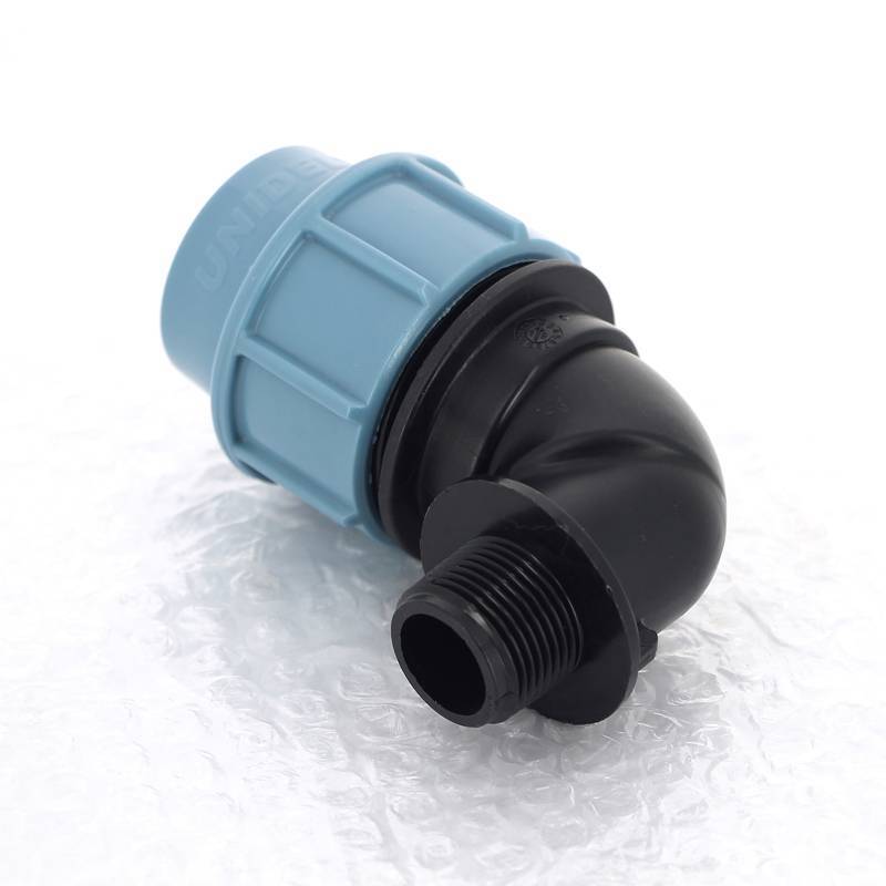 Угольник обжимной для труб ПНД Unidelta Deltone 32х3/4 наружная резьба 1008032003