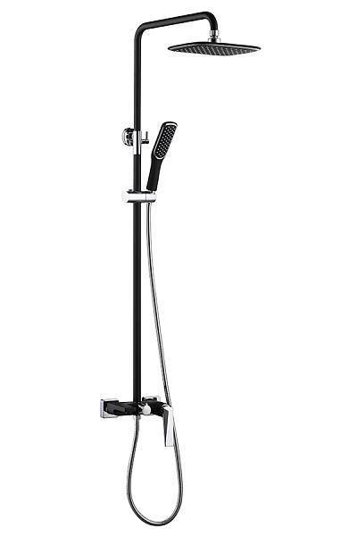 Душевая стойка Boheme Venturo с верхним душем черный матовый/хром 378-B