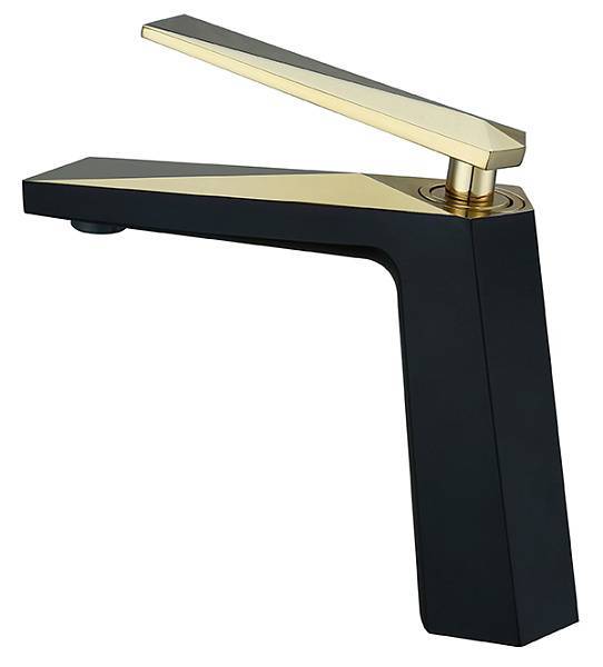 Смеситель для раковины Boheme Venturo черный золото 381-B