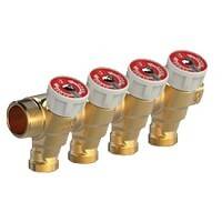 Модульный коллектор Giacomini 3/4x1/2x2 с отсечными вентилями R585CY072