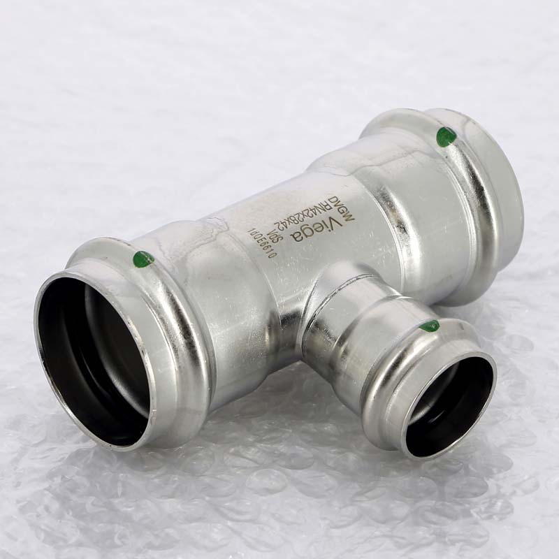 Тройник пресс Viega Sanpress Inox 42x28x42 мм нержавеющая сталь 436049