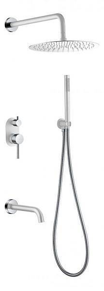 Душевой комплект встраиваемый Boheme Uno верхний душ 30 см белый/хром 464-2-WCR