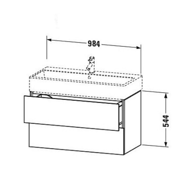 Тумба под раковину Duravit L-Cube 984x459x544 мм подвесная белый матовый LC627801818