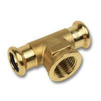 Тройник бронзовый пресс SANHA PURAPRESS 22x3/4x22 мм 181302234