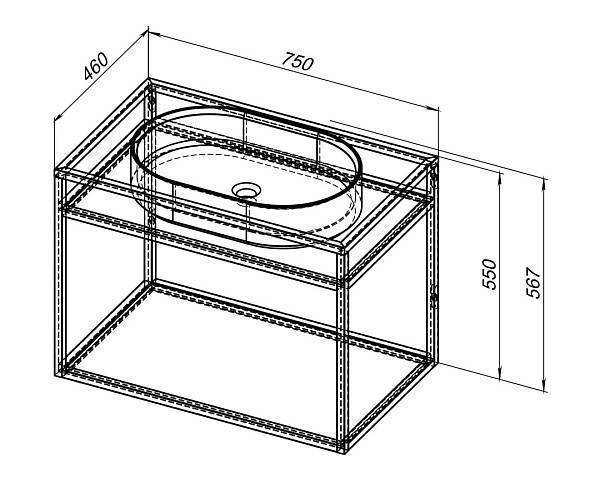 Консоль под раковину Allen Brau Liberty 75 см подвесная черный 1.33001.BB