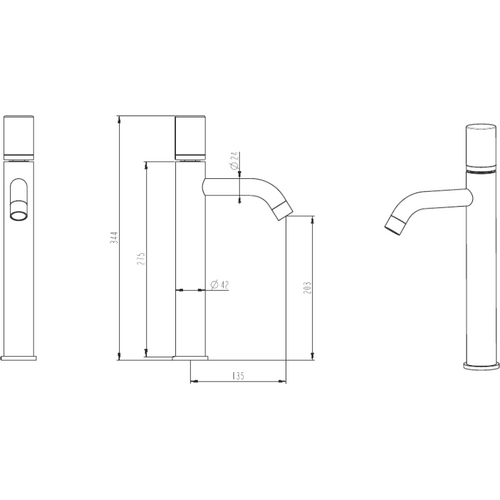 Смеситель для раковины высокий Boheme Stick ручка белый мрамор хром 122-CR-MR-W