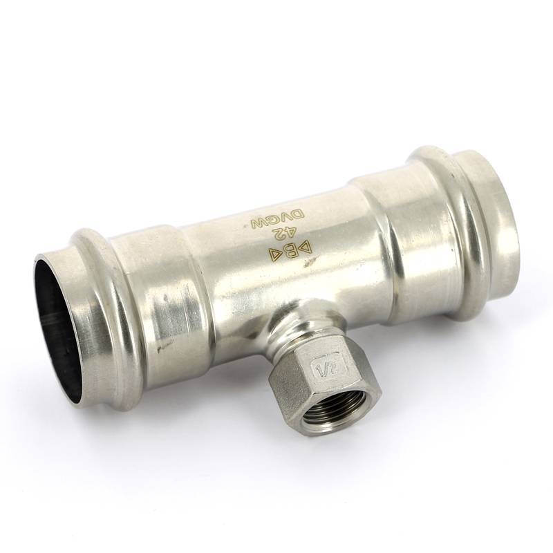 Тройник пресс IBP B-Press Inox 42x1/2x42 мм нержавеющая сталь PS4130G0420442