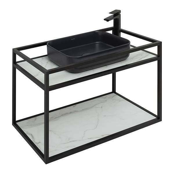 Консоль под раковину подвесная Allen Brau Liberty 90 см черная 1.33003.BB