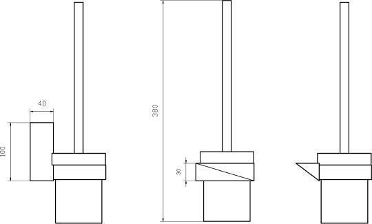 Ершик для унитаза подвесной Boheme New Venturo chrome/черный 10319-CR-B