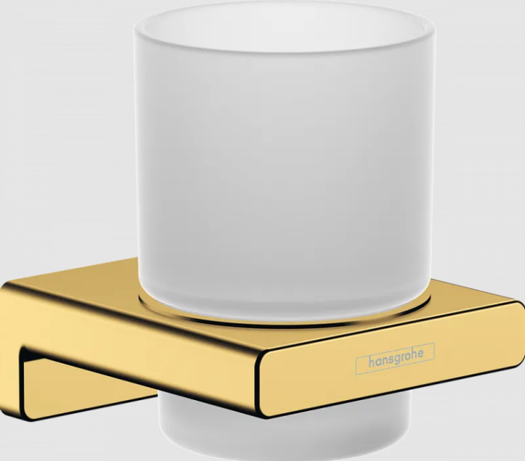 Стакан с держателем Hansgrohe AddStoris 81x91x94 мм полированное золото 41749990