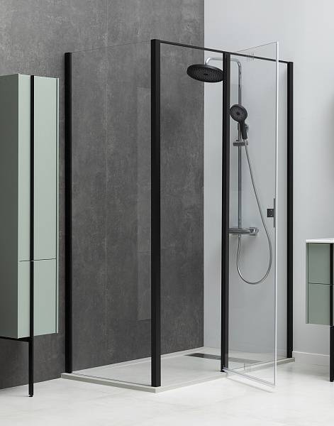 Душевой уголок Allen Brau Priority 140x100 см черный матовый браш 3.31012.BBA/3.31021.BBA