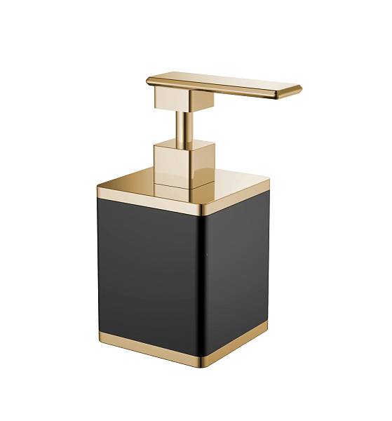 Дозатор для жидкого мыла Boheme настольный черный/золото 10969-B-G