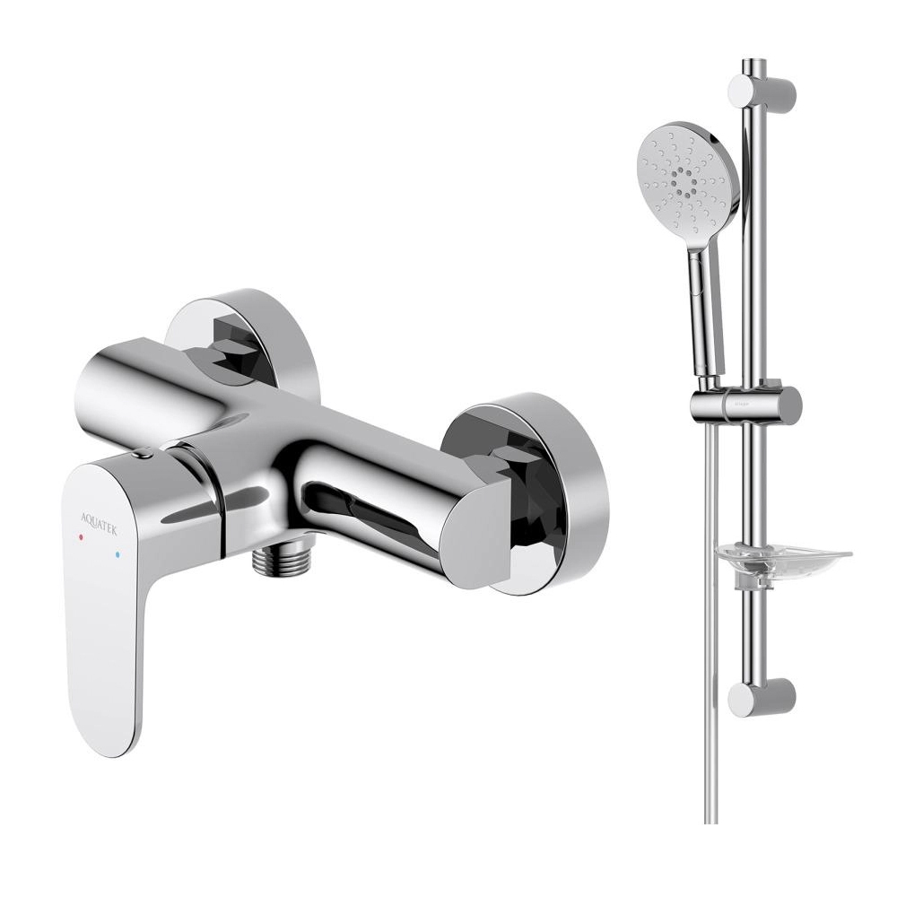 Набор для душа 2 в 1 Aquatek Оберон (AQ1260CR+AQ2014CR) хром AQ1232CR