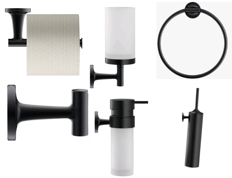 Набор аксессуаров Duravit Starck T 6 предметов черный матовый Starck T Set