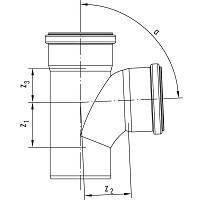 Тройник REHAU RAUPIANO PLUS 87° 50/40 мм полипропилен 11240971001