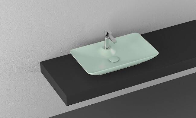 Раковина ISVEA SistemaY Clear 644х395х125 мм мятно-зеленая матовая 10SY50065SV2T