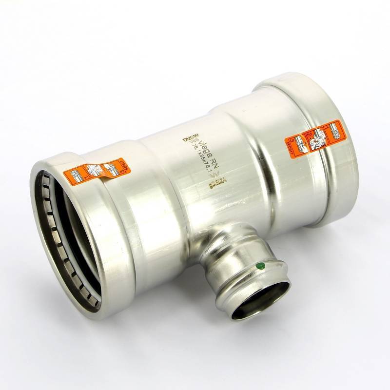 Тройник пресс нержавеющая сталь Viega Sanpress Inox XL 76.1х35х76.1 мм 483029