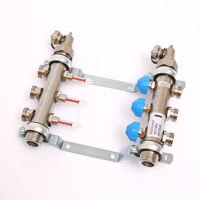 Коллекторная группа Uni-Fitt 1 x 3/4 3 выхода с расходомерами и термостатическими вентилями 455W4303