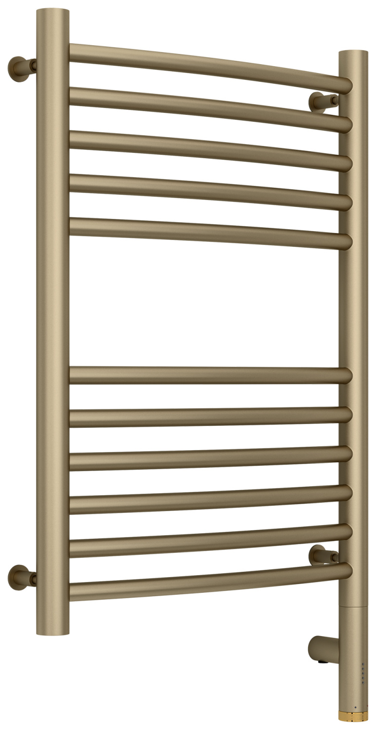 Полотенцесушитель электрический Сунержа Богема 3.0 выгнутая 432x724 мм правый золотой шелк матовый 32-5803-6040