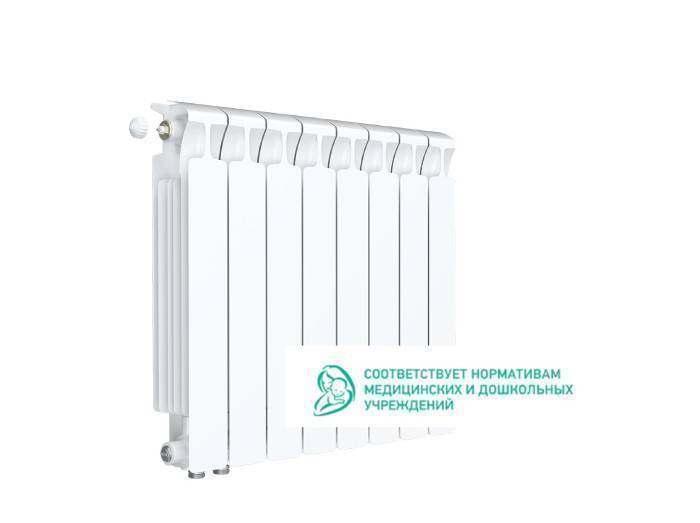 Радиатор биметаллический RIFAR Monolit Ventil 500 8 секций нижнее левое подключение RMV50008L