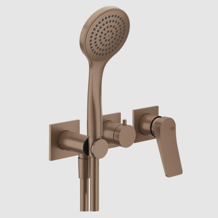 Смеситель для душа Gessi Rilievo на 2 потребителя встраиваемый Copper Brushed PVD 59036708