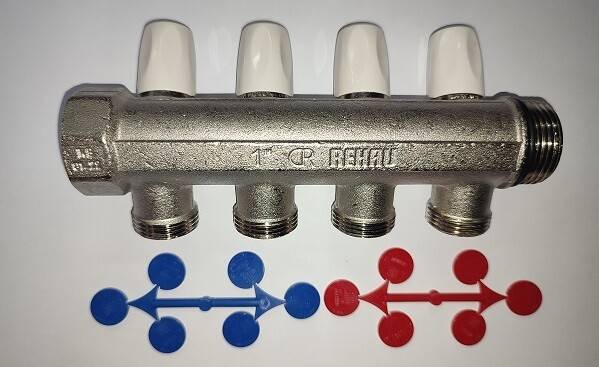 Коллектор распределительный REHAU HKV 1 4 отвода 3/4 EK 11316471001