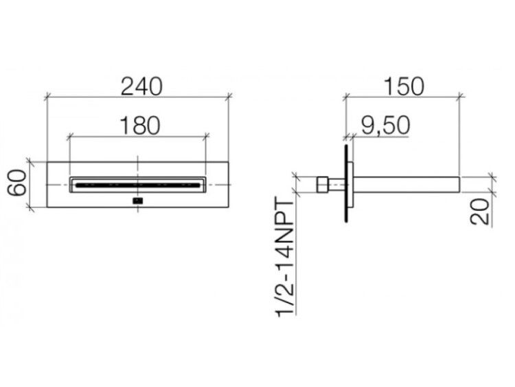 Излив настенный Dornbracht 150 мм платина сатинированная 13415979-06