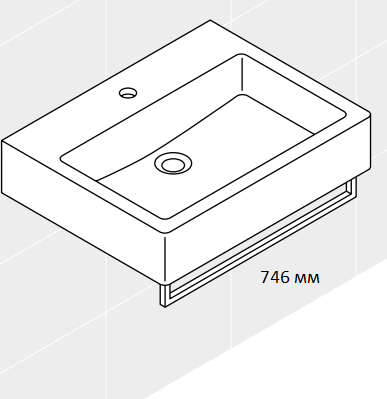 Полотенцедержатель Duravit DuraSquare для раковины 746 мм хром 0031214600