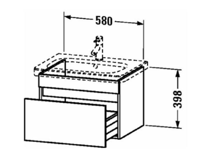 Тумба под раковину Duravit DuraStyle подвесная 580x448x398 мм 1 ящик лён DS638007575