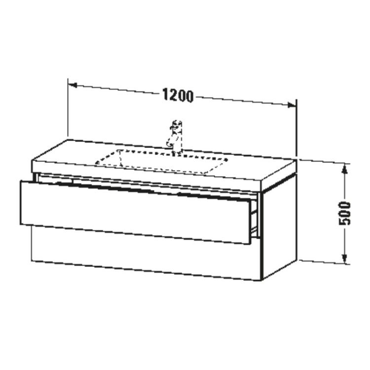 Тумба с раковиной Duravit L-Cube 1200x480x500 мм подвесная орех темный LC6929N2121