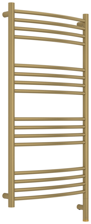 Полотенцесушитель электрический Сунержа Богема 3.1 выгнутая 1000x500 мм МЭМ нижнее правое подключение золотой шёлк HOG3260031050