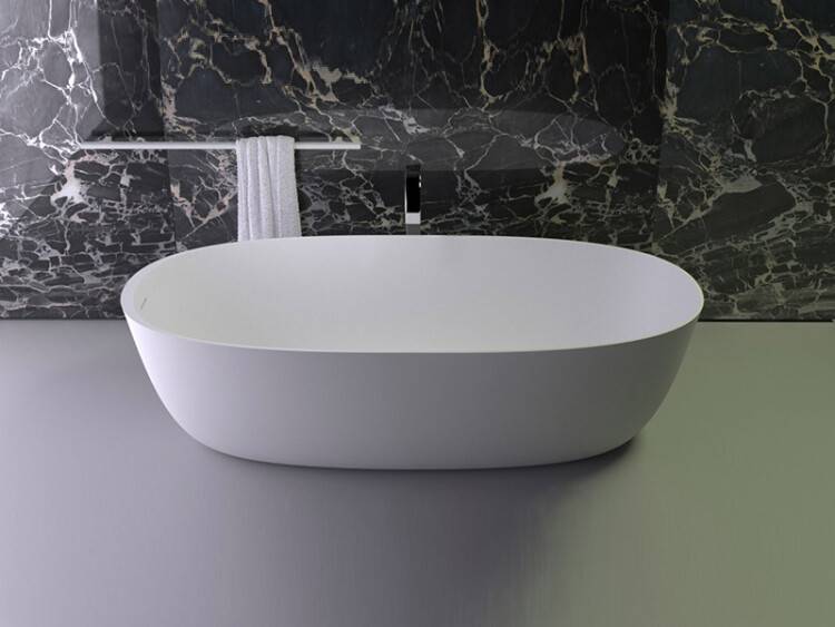 Ванна из искусственного камня отдельностоящая Knief Prime Oval 1800х850х500 мм белый матовый 060001101