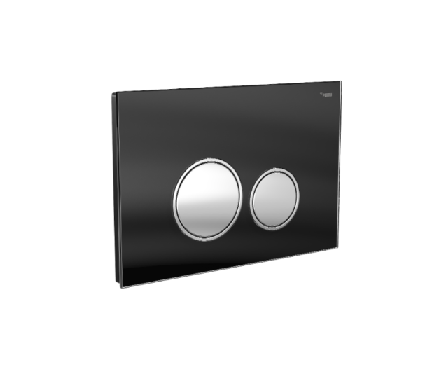 Панель смыва REHAU NOVA ORB GLASS стекло, черный/хром глянцевый 13670031002