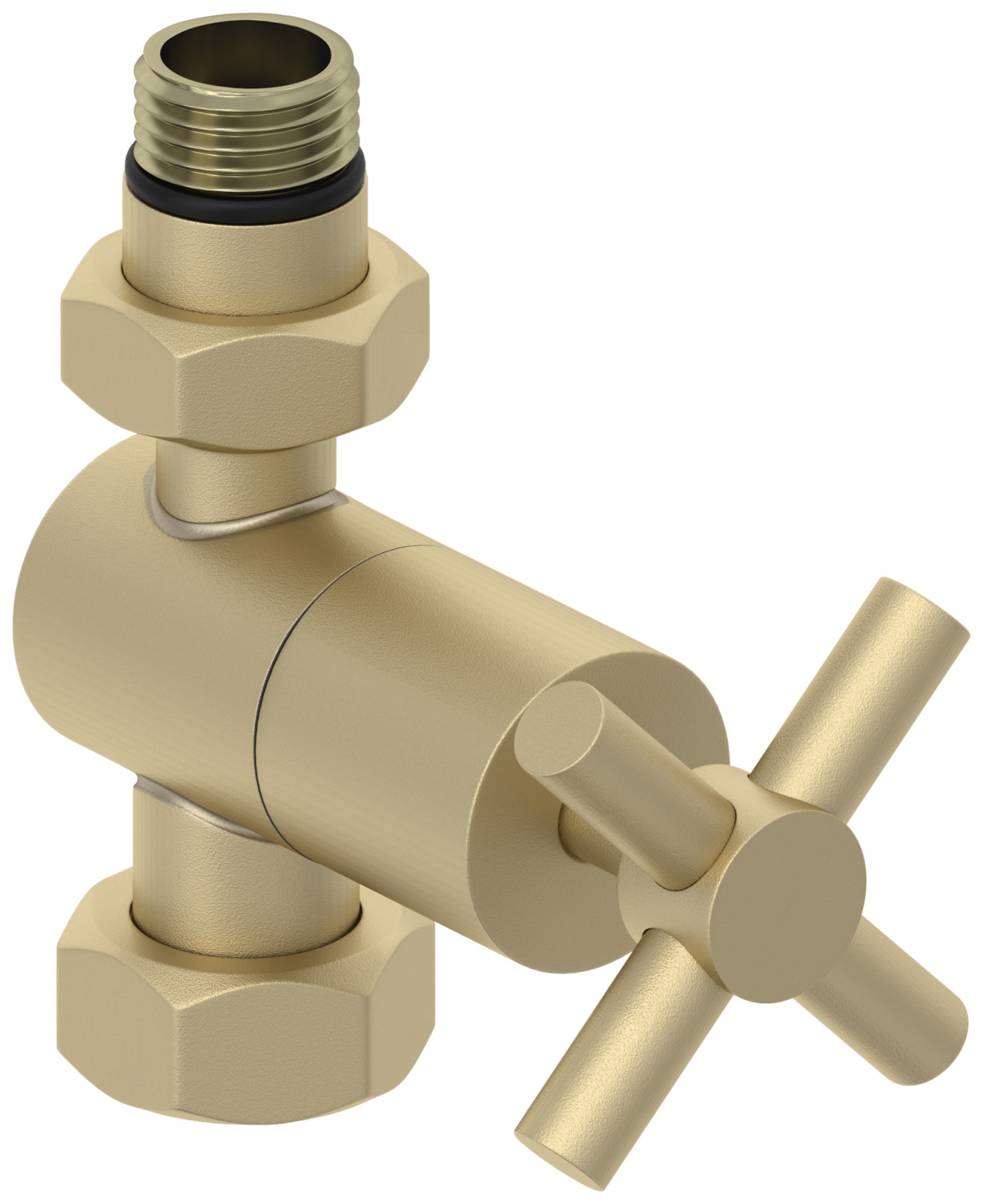 Вентиль регулировки температуры Сунержа прямой крест G 1/2 x G 3/4 шампань матовая 022-1409-1234