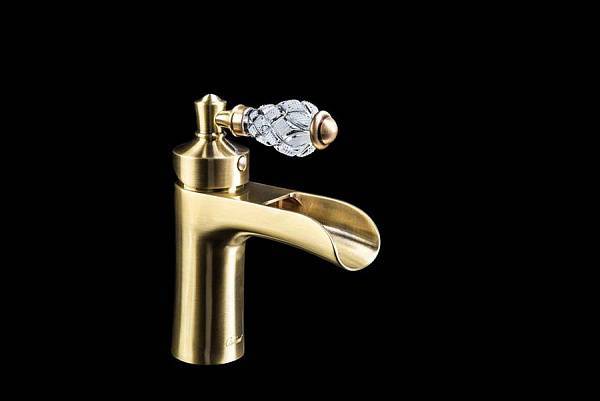 Смеситель для раковины Boheme Vogue Crystal однорычажный бронза матовая 201-CRST