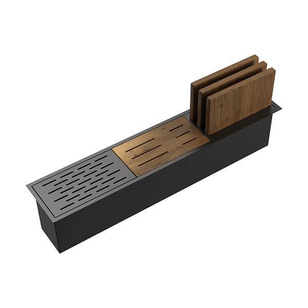 Сушка для посуды встраиваемая Omoikiri Dry 02-GM 94x20x20 см вороненая сталь 4999020