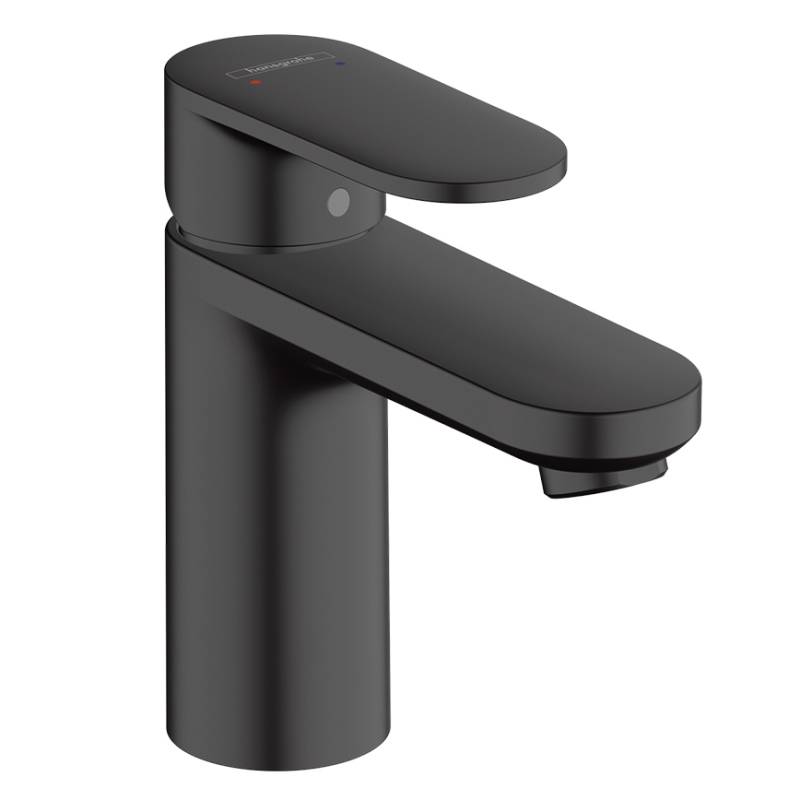 Смеситель для раковины hansgrohe Vernis Blend 100 со сливным гарнитуром матовый черный 71551670