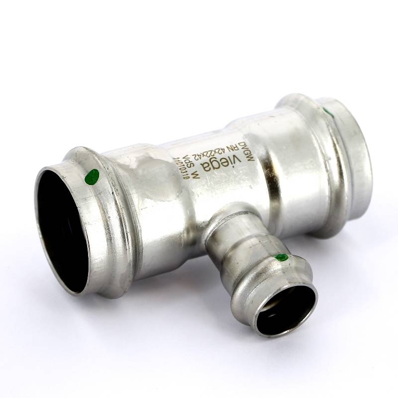 Тройник пресс Viega Sanpress Inox 42x22x42 мм нержавеющая сталь 436032