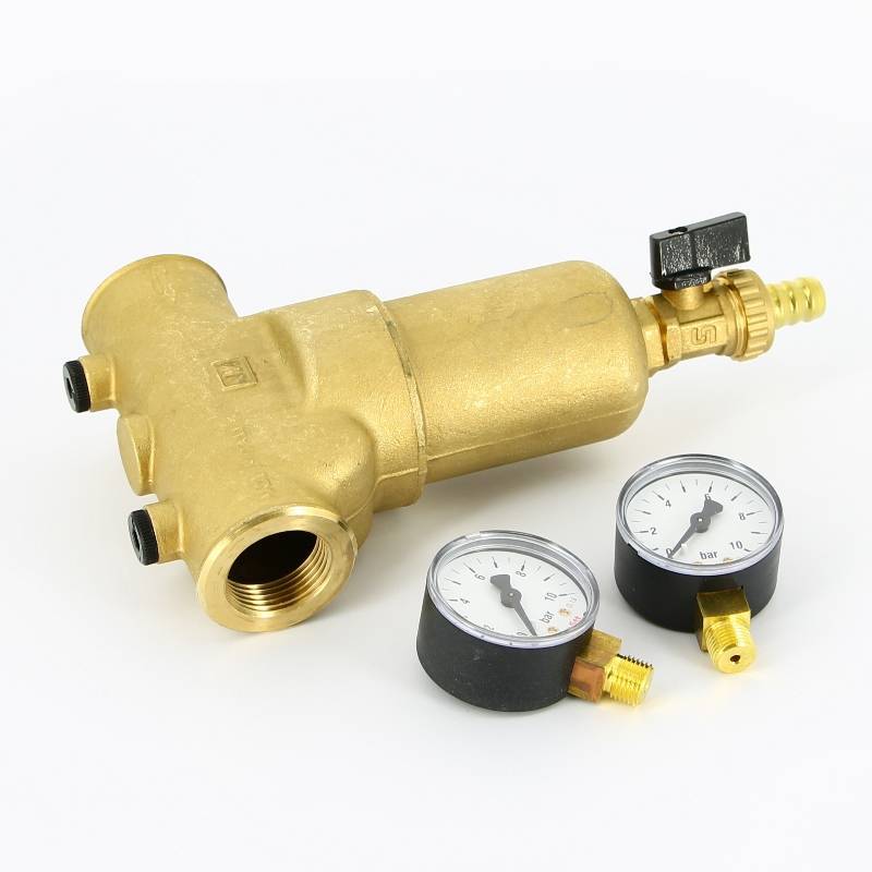 Фильтр промывной Uni-Fitt ВВ 1 со сливным краном и 2 манометрами 300 мкм 216G4030