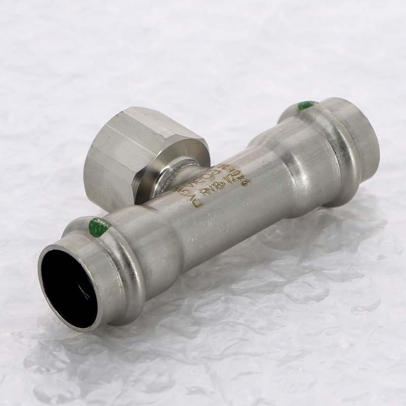 Тройник пресс Sanpress Inox Viega нержавеющая сталь 18х1/2х18 мм ВР 437152