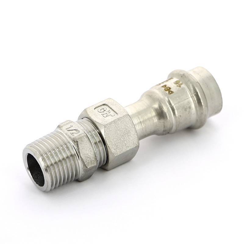 Муфта разборная IBP B-Press Inox 18 мм x 1/2 НР нержавеющая сталь PS4331G0180400