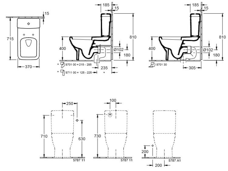 Сливной бачок Villeroy & Boch Architectura 3/6 л боковое/заднее подключение альпийский белый 5787G101