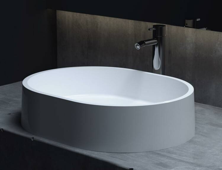 Раковина накладная Salini Gloria 560х440х125 мм белый матовый 1102211M