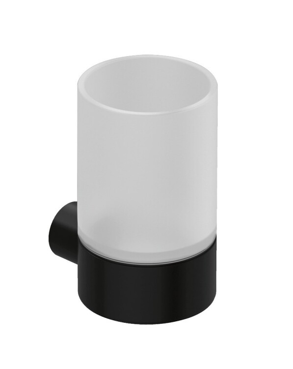 Стакан с держателем Kludi VELA R 72х92х119 мм черный матовый 5897539