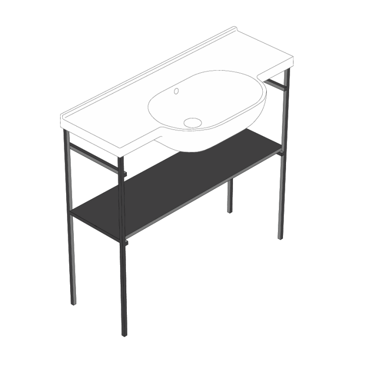 Консоль под раковину Globo Vanity Basins 967x315x855 мм черный матовый ME003SAR