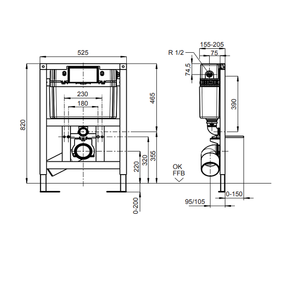 Инсталляция для унитаза Villeroy & Boch ViConnect 453x125x781 мм 92247900